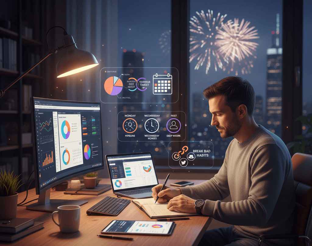 Freelancer planning New Year goals for 2026