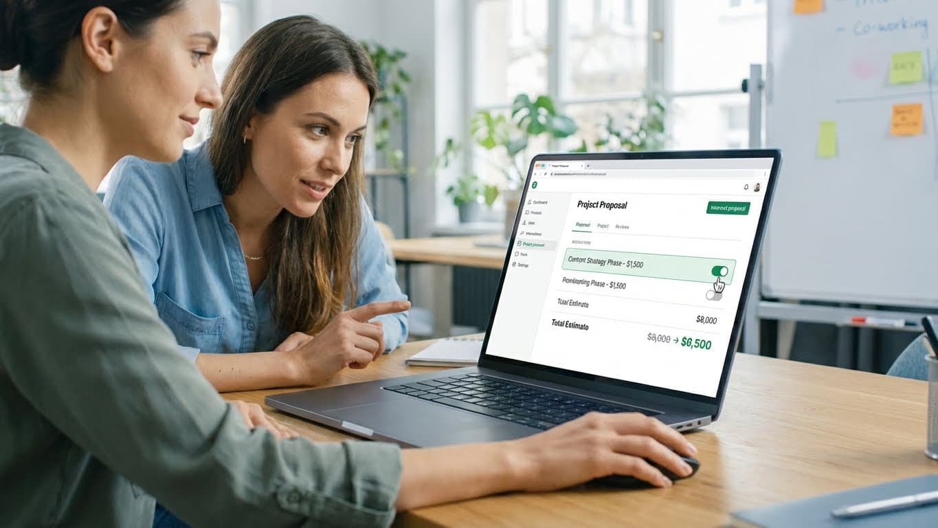 Two hands shaking over a laptop