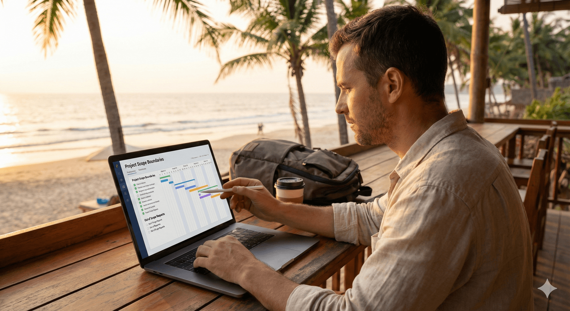 Freelancer managing project scope with clear boundaries