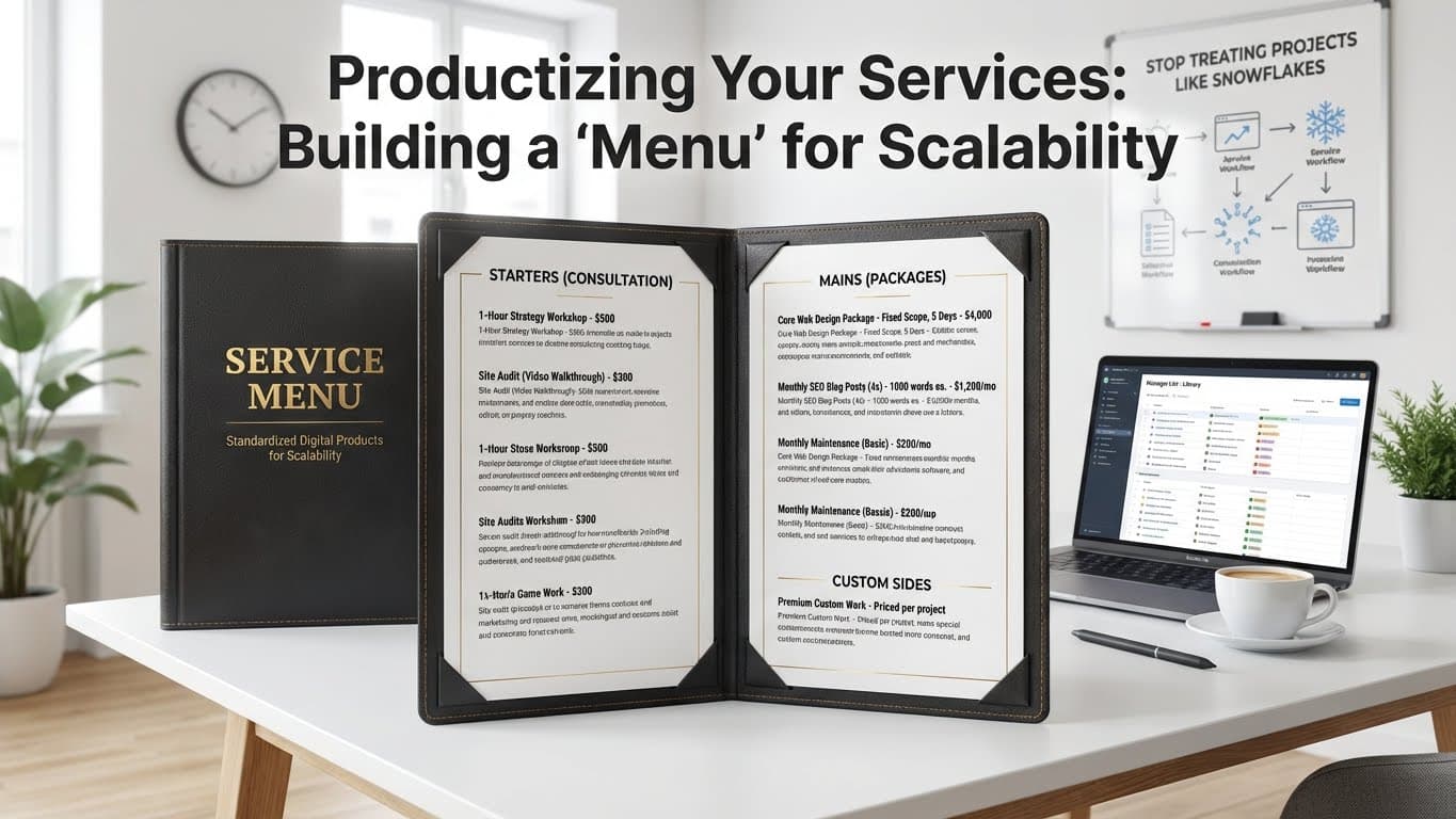 A restaurant menu listing digital services