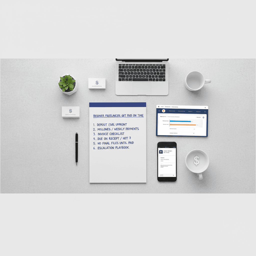 Beginner freelancer checklist to get paid on time with deposits, milestones, and invoicing