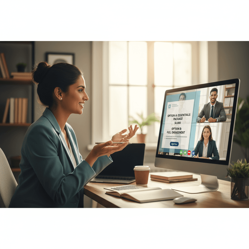 Freelancer negotiating higher rates on a pricing call with a client