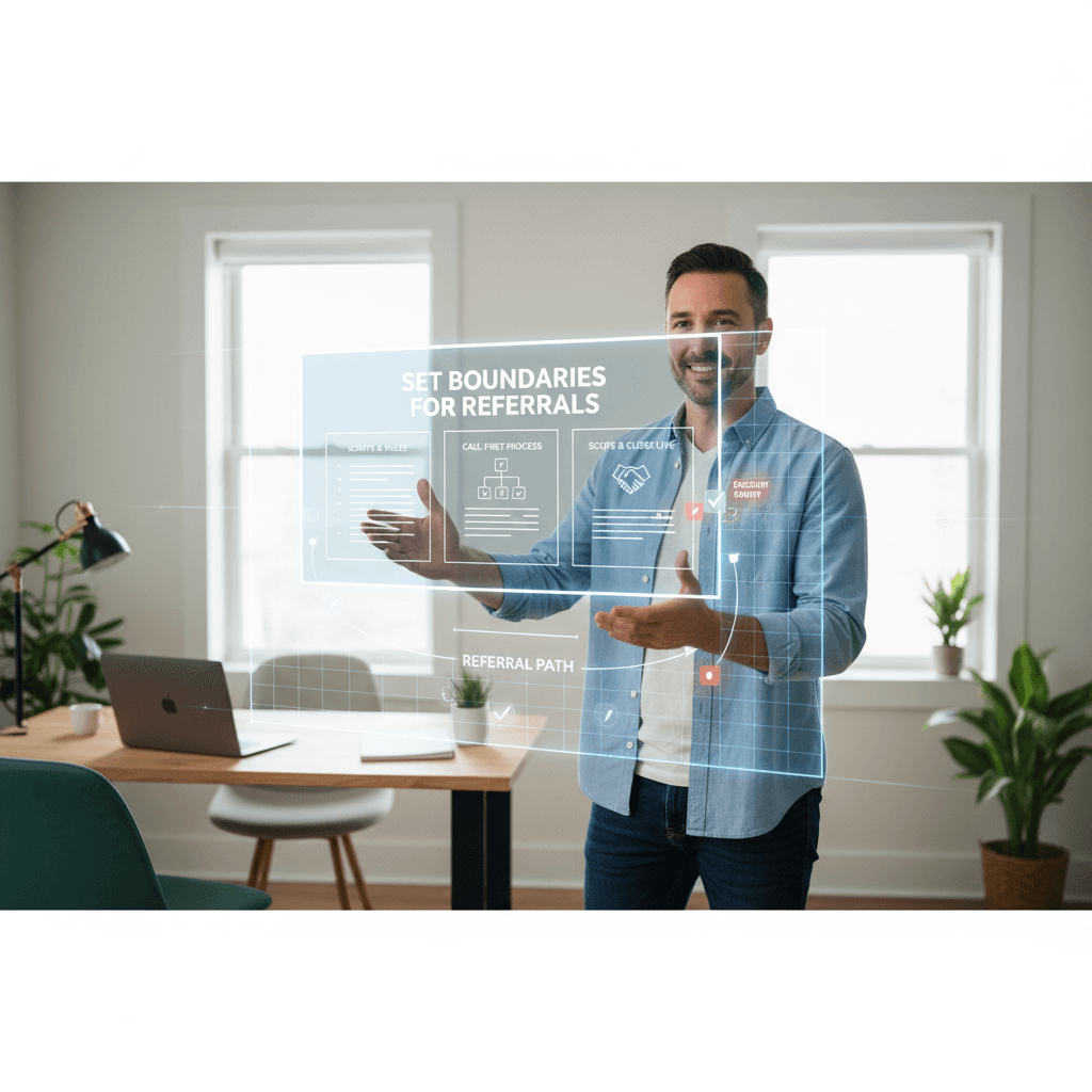 Freelancer setting boundaries for referrals and word of mouth leads