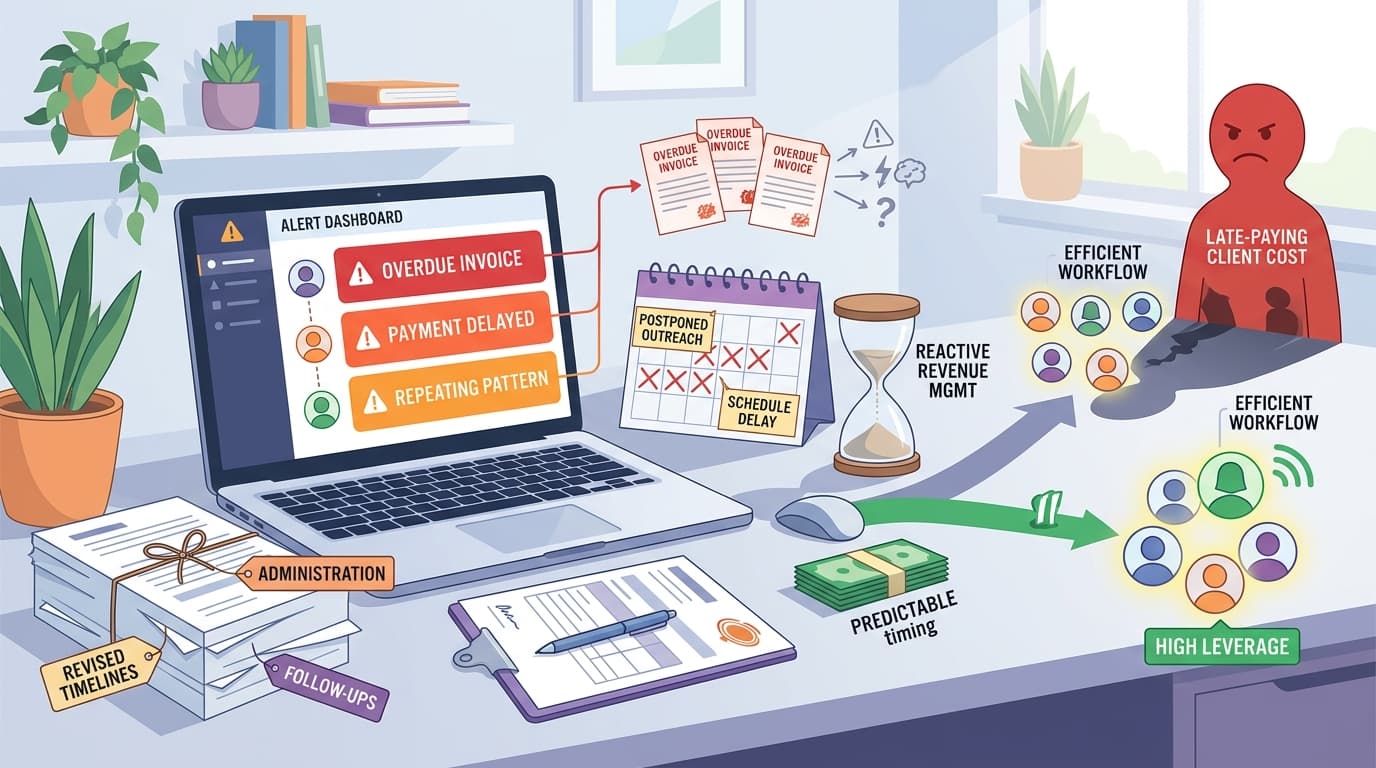 Late-paying clients create cash flow and decision-making problems for freelancers