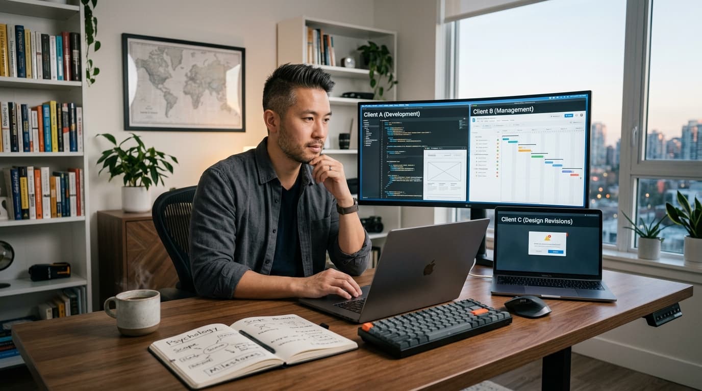 Freelancer managing multiple clients and client expectations