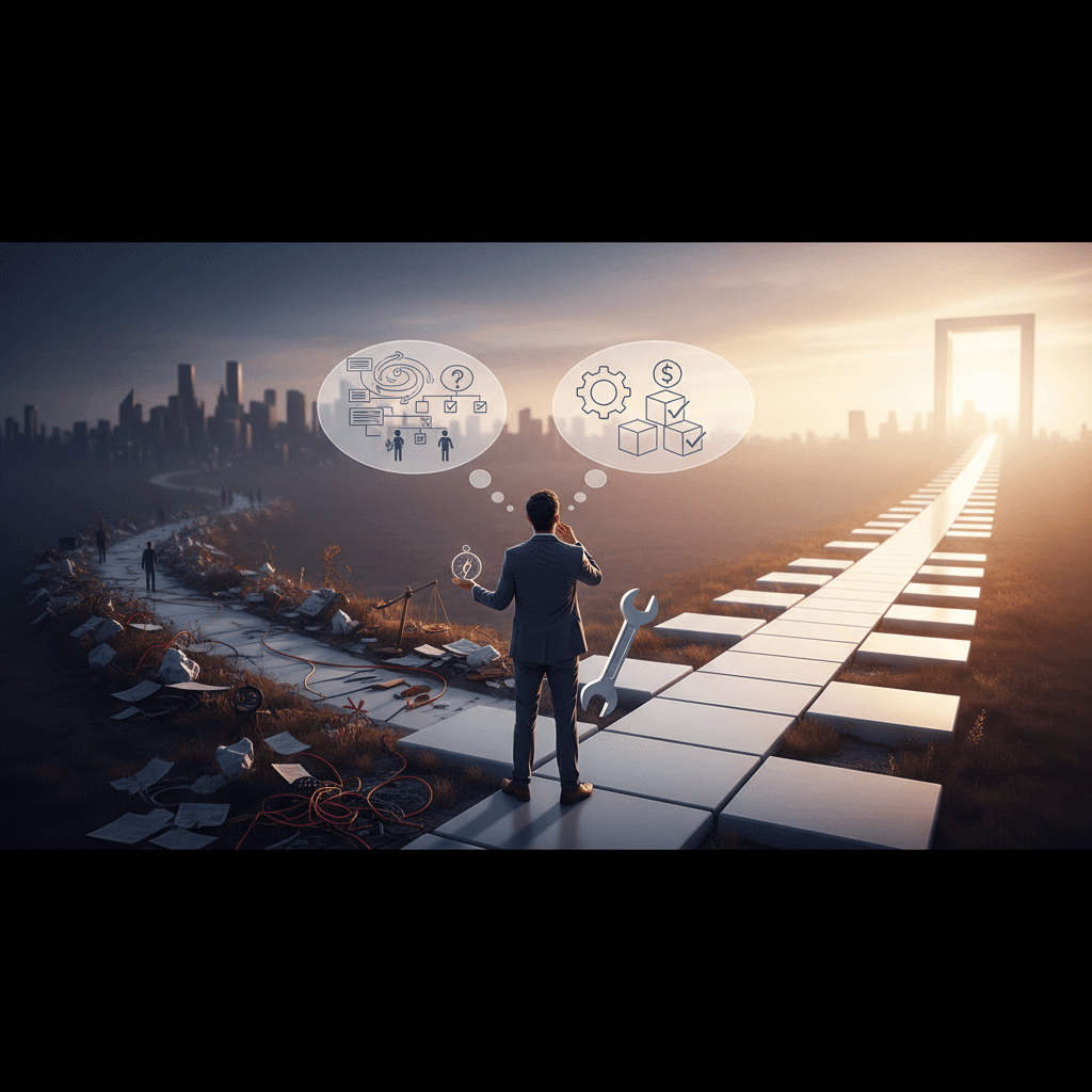 Freelancer deciding between outsourcing and higher-value strategy